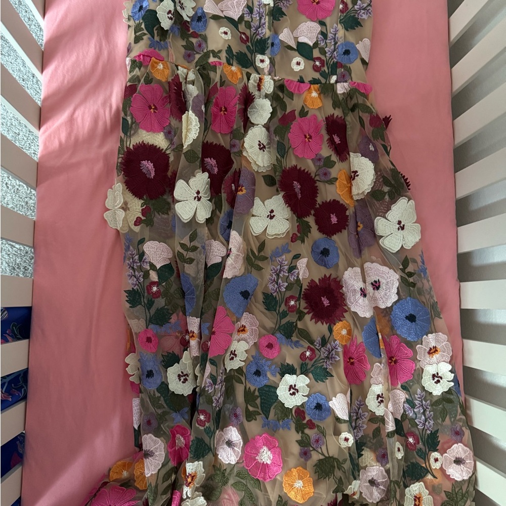 Floral Strapless Midi Dress - Picture 5 of 7